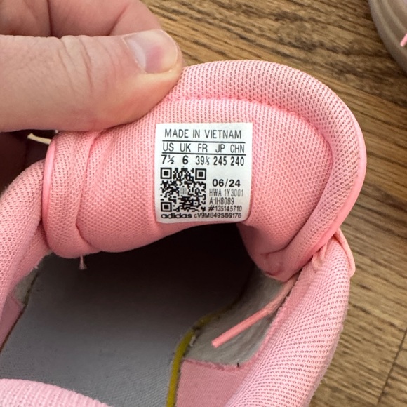 Adidas Pink and Lime Green Sneakers with Blue Accent - Picture 4 of 4